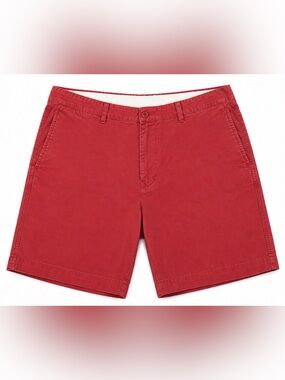 Vintage Y2K Izod Men's Red Flat-Front Chino Cotton Shorts - 34W